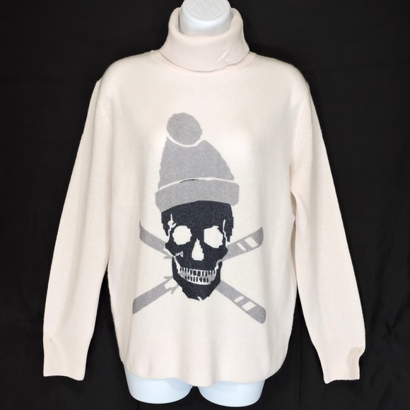 Skull Cashmere Sweaters - SKULL CASHMERE ⚜WOMEN'S OFF WHITE WINTER FASHION SWEATER